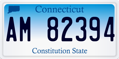 CT license plate AM82394