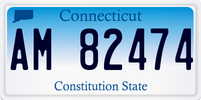 CT license plate AM82474