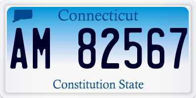 CT license plate AM82567