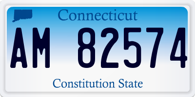 CT license plate AM82574