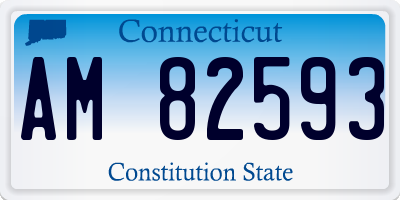 CT license plate AM82593