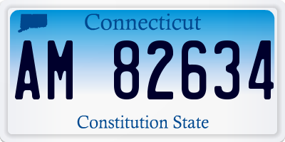CT license plate AM82634