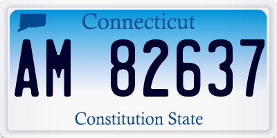 CT license plate AM82637
