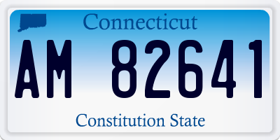 CT license plate AM82641