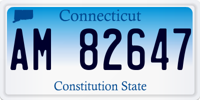 CT license plate AM82647