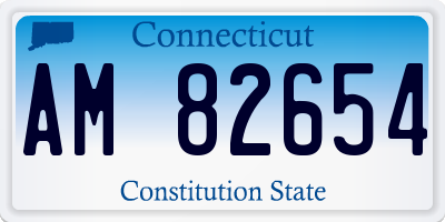 CT license plate AM82654