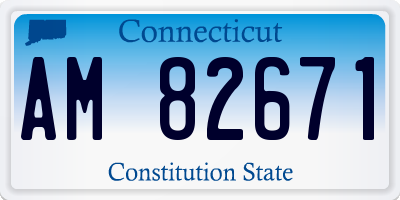 CT license plate AM82671