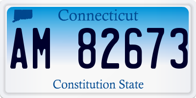 CT license plate AM82673