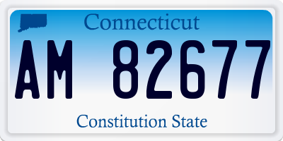 CT license plate AM82677