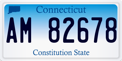 CT license plate AM82678