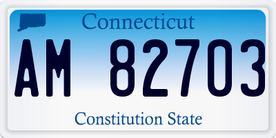CT license plate AM82703