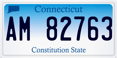 CT license plate AM82763