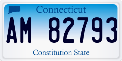 CT license plate AM82793