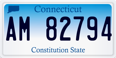 CT license plate AM82794
