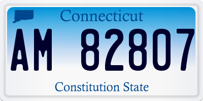 CT license plate AM82807