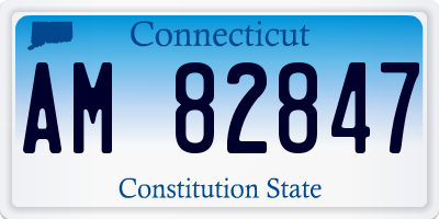 CT license plate AM82847