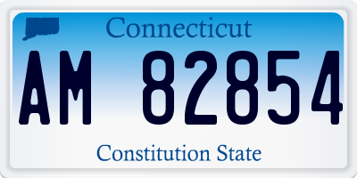 CT license plate AM82854