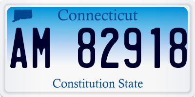 CT license plate AM82918