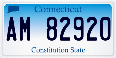 CT license plate AM82920