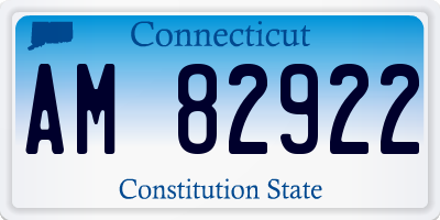 CT license plate AM82922