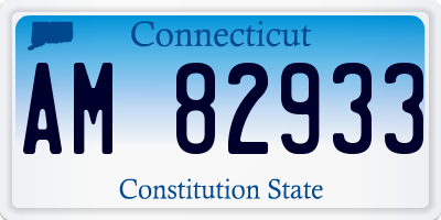 CT license plate AM82933