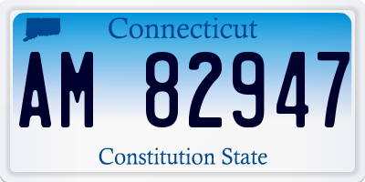 CT license plate AM82947