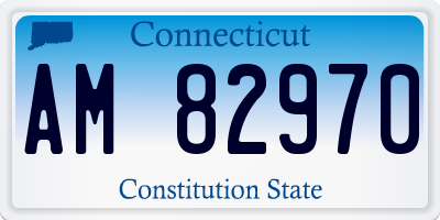 CT license plate AM82970