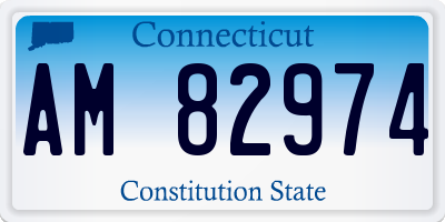 CT license plate AM82974