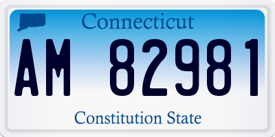 CT license plate AM82981