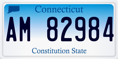 CT license plate AM82984
