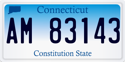 CT license plate AM83143