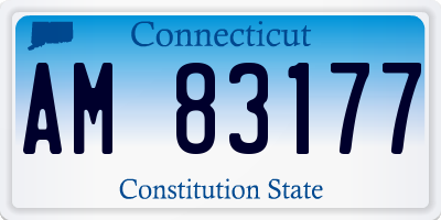 CT license plate AM83177