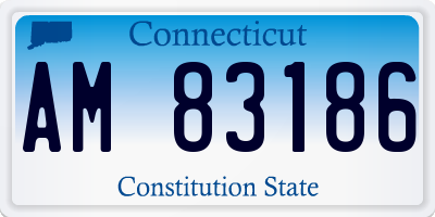 CT license plate AM83186