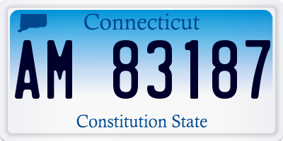 CT license plate AM83187