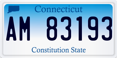 CT license plate AM83193
