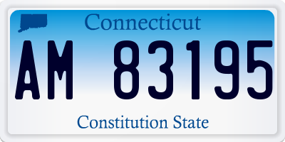 CT license plate AM83195