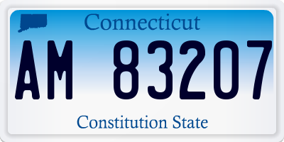CT license plate AM83207