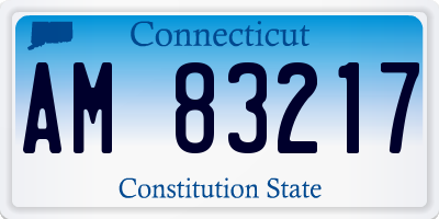 CT license plate AM83217