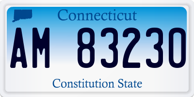 CT license plate AM83230