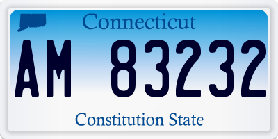 CT license plate AM83232