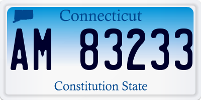 CT license plate AM83233