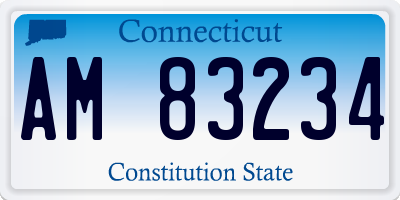 CT license plate AM83234