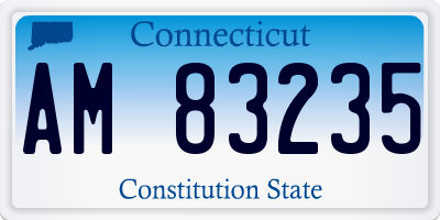 CT license plate AM83235