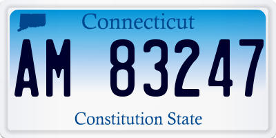 CT license plate AM83247