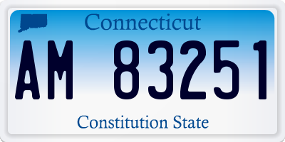 CT license plate AM83251
