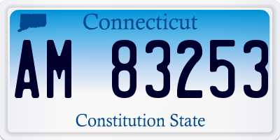 CT license plate AM83253