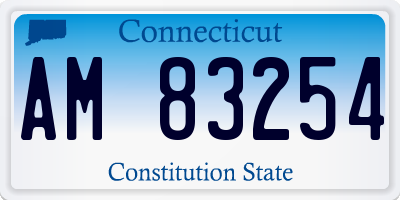 CT license plate AM83254