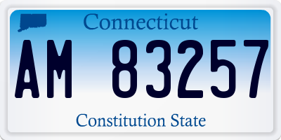 CT license plate AM83257