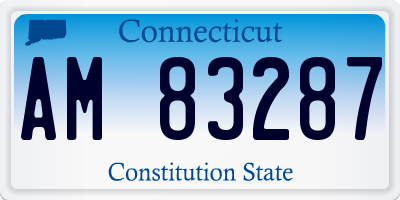 CT license plate AM83287