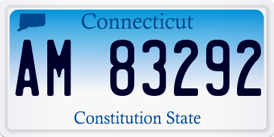 CT license plate AM83292